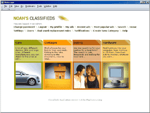 Cheapest Noah's Classifieds Web Hosting Example